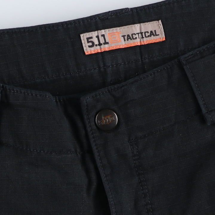 5.11 Tactical Series Double Knee Ripstop Military Cargo Pants, Regular, Men's, Size W34 (civilian product) polyester black type Vintage Second Hand