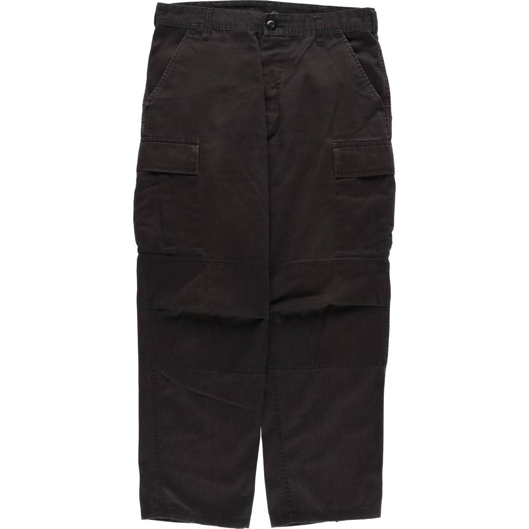 Civilian Military Cargo Pants, Medium-Short Length, Men's, Size 33 (approx.) cotton black type Vintage Second Hand