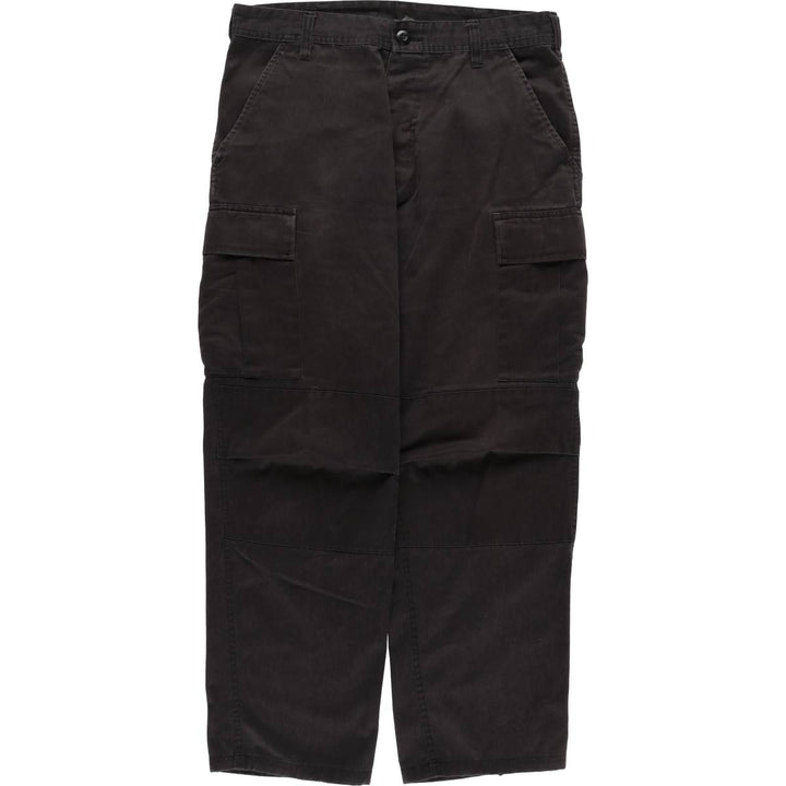 Civilian Military Cargo Pants, Medium-Short Length, Men's, Size 33 (approx.) cotton black type Vintage Second Hand