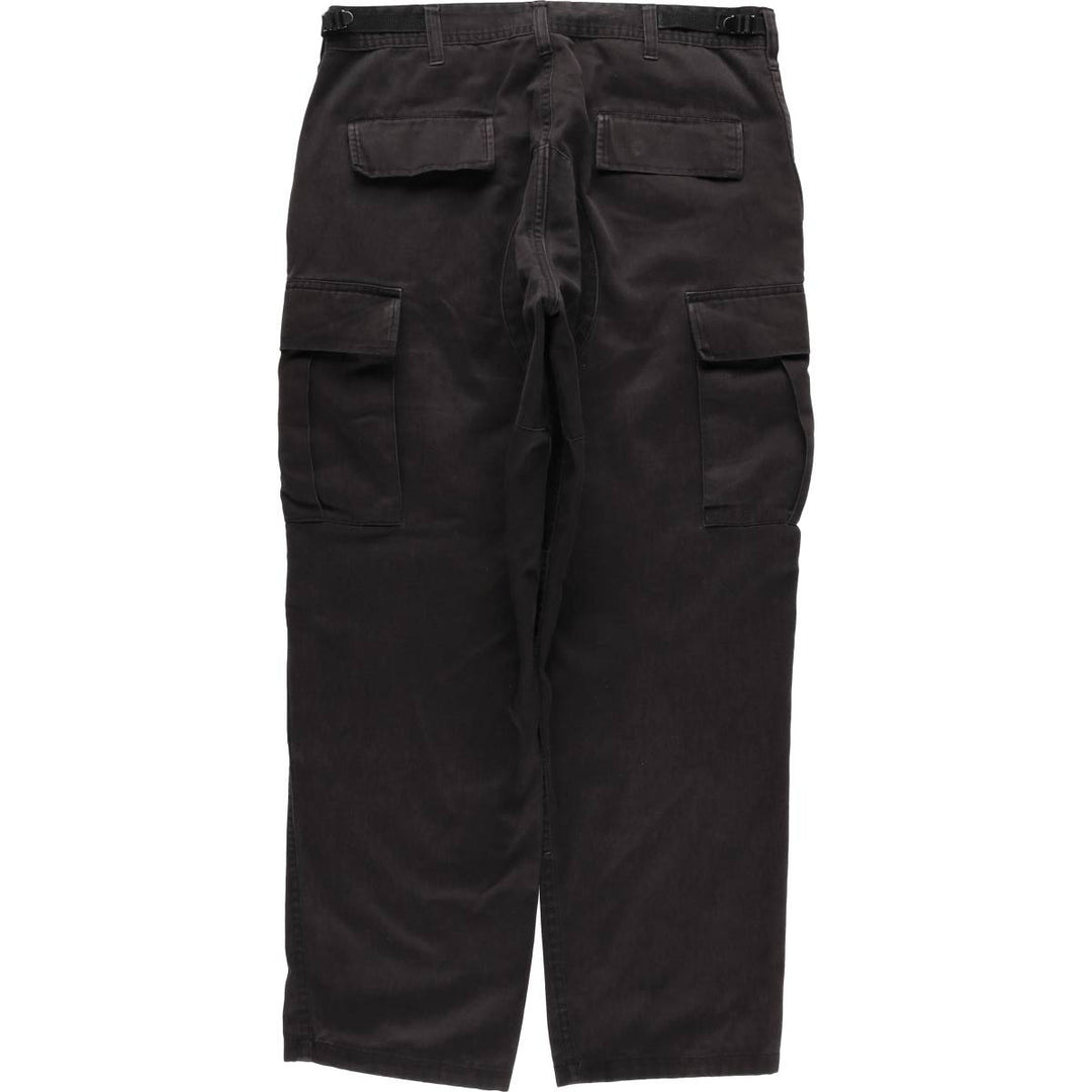 Civilian Military Cargo Pants, Medium-Short Length, Men's, Size 33 (approx.) cotton black type Vintage Second Hand
