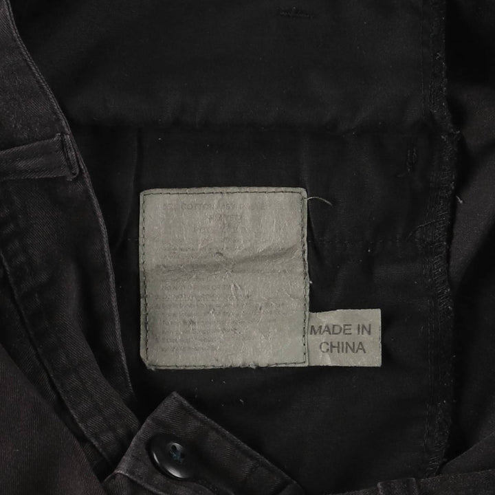 Civilian Military Cargo Pants, Medium-Short Length, Men's, Size 33 (approx.) cotton black type Vintage Second Hand