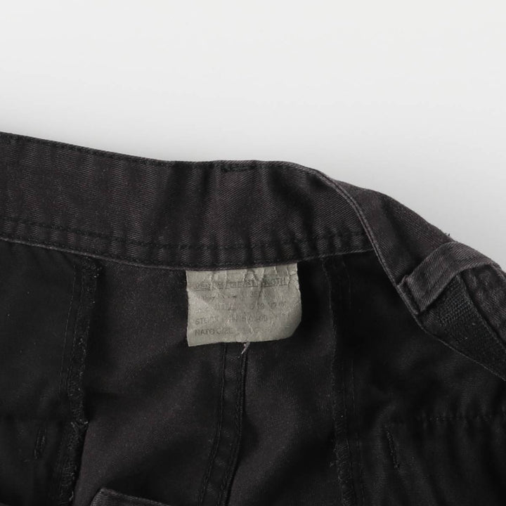 Civilian Military Cargo Pants, Medium-Short Length, Men's, Size 33 (approx.) cotton black type Vintage Second Hand