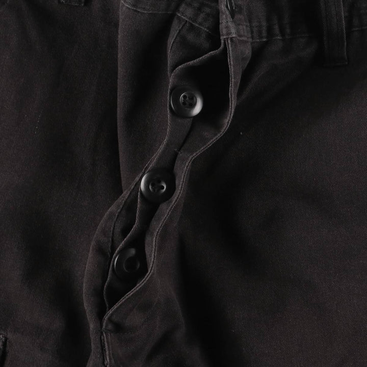 Civilian Military Cargo Pants, Medium-Short Length, Men's, Size 33 (approx.) cotton black type Vintage Second Hand