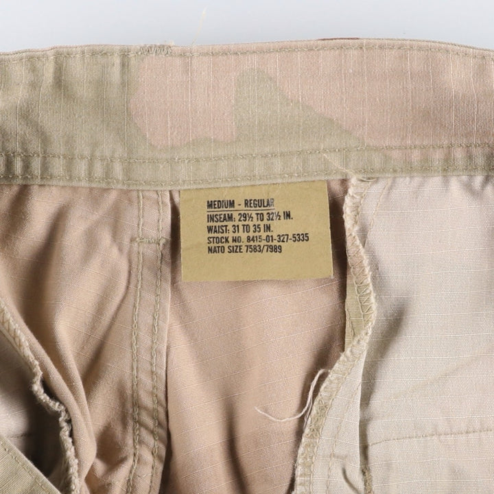 Authentic 2000'S US military camouflage Pattern 3C Desert Camo military cargo and combat pants, Made in USA, Medium-Regular, Men's size W32. cotton Khaki type Vintage Second Hand