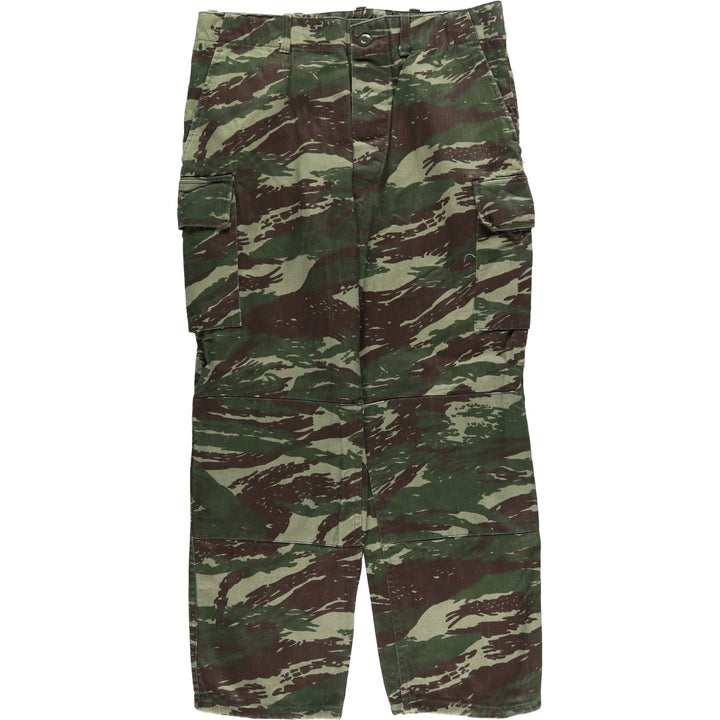 Greek Army Lizard Camo Military Cargo Pants, Men's Size W33 unclear Khaki type sage green Vintage Second Hand