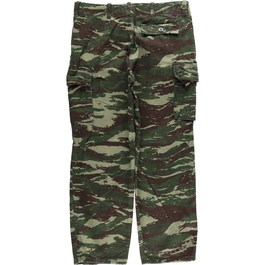 Greek Army Lizard Camo Military Cargo Pants, Men's Size W33 unclear Khaki type sage green Vintage Second Hand