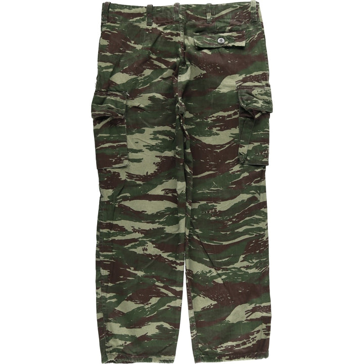 Greek Army Lizard Camo Military Cargo Pants, Men's Size W33 unclear Khaki type sage green Vintage Second Hand
