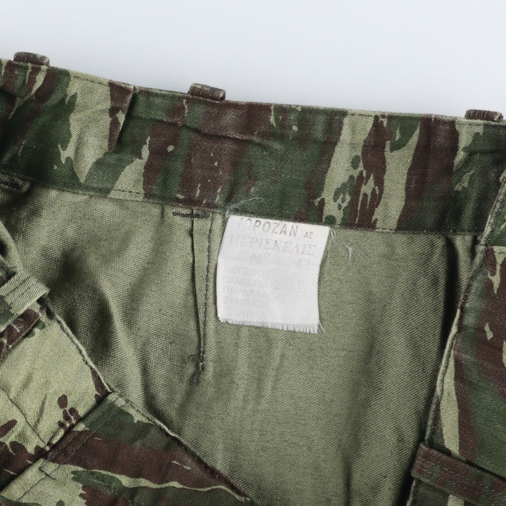 Greek Army Lizard Camo Military Cargo Pants, Men's Size W33 unclear Khaki type sage green Vintage Second Hand