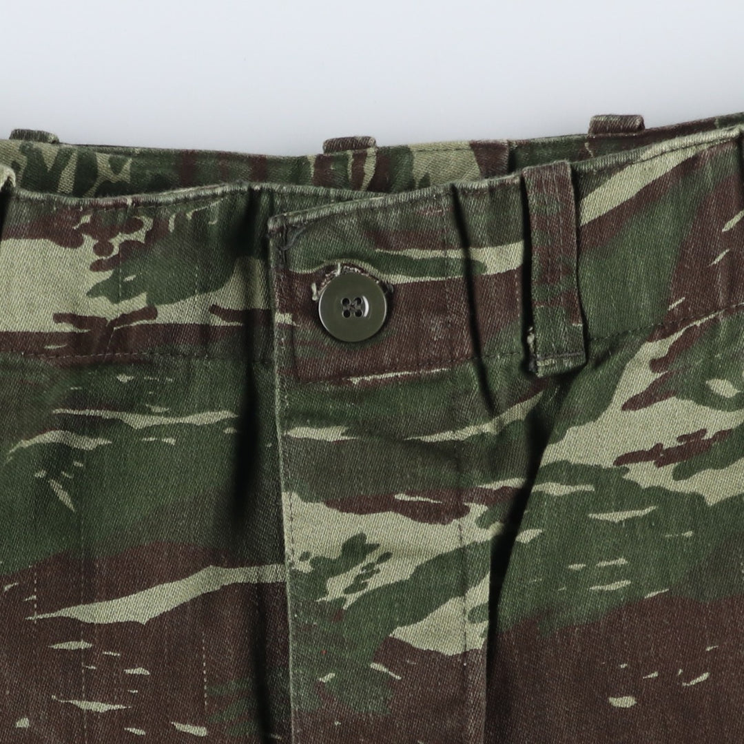 Greek Army Lizard Camo Military Cargo Pants, Men's Size W33 unclear Khaki type sage green Vintage Second Hand