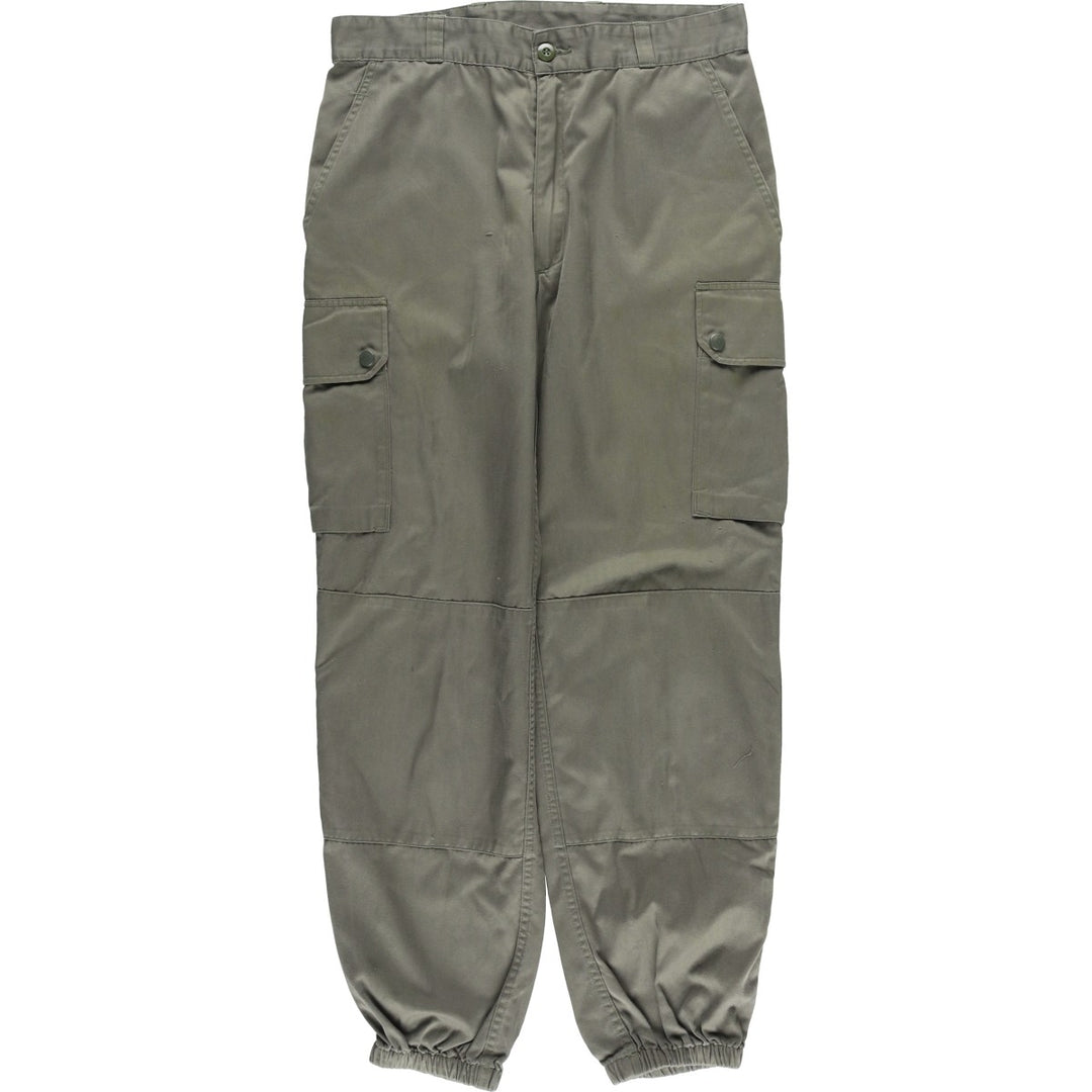 1990'S French Army HBT Herringbone Twill Military Cargo Pants, Size 84L, Men's, W32 (Vintage) unclear Khaki type Vintage Second Hand