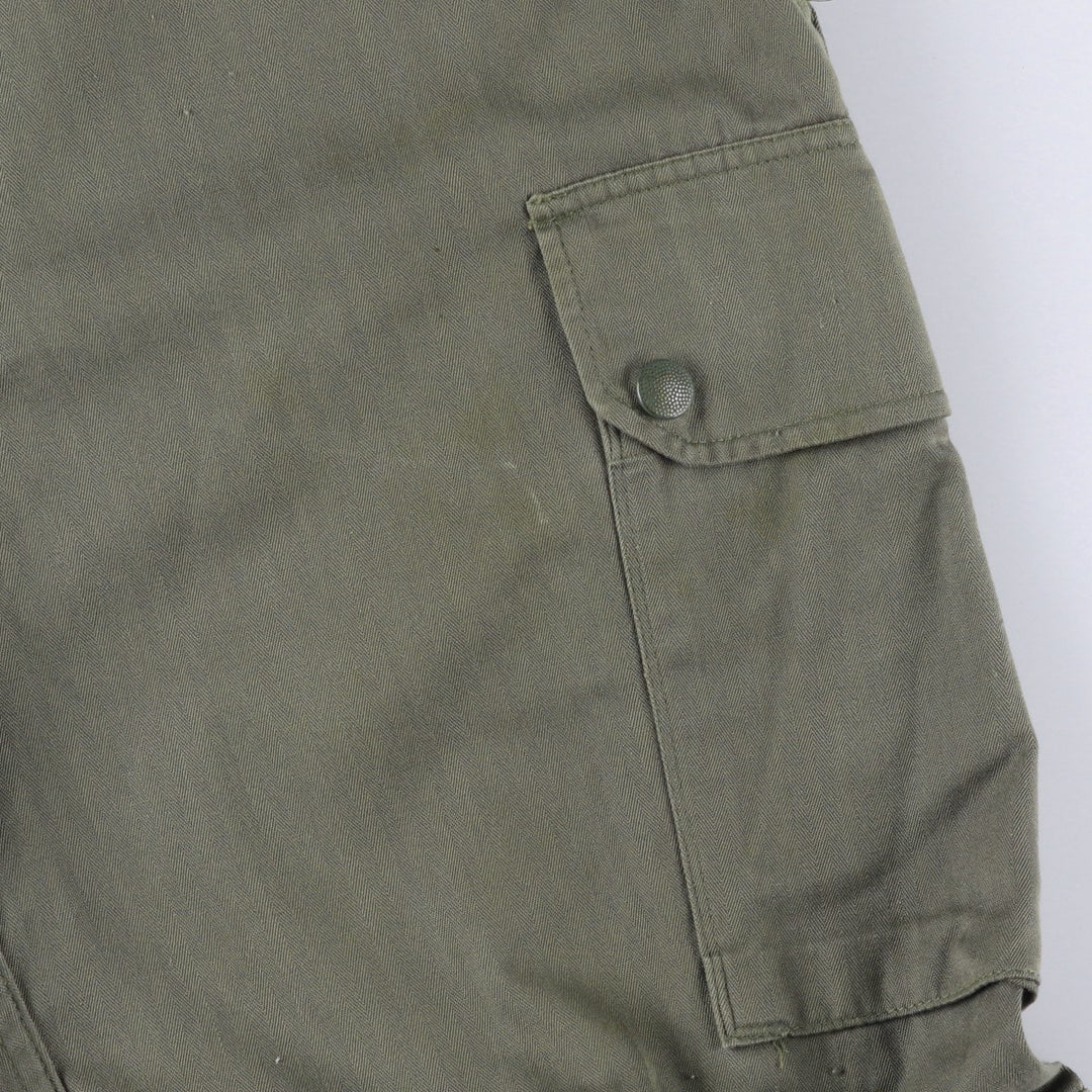 1990'S French Army HBT Herringbone Twill Military Cargo Pants, Size 84L, Men's, W32 (Vintage) unclear Khaki type Vintage Second Hand