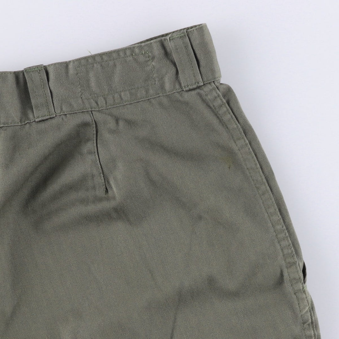 1990'S French Army HBT Herringbone Twill Military Cargo Pants, Size 84L, Men's, W32 (Vintage) unclear Khaki type Vintage Second Hand