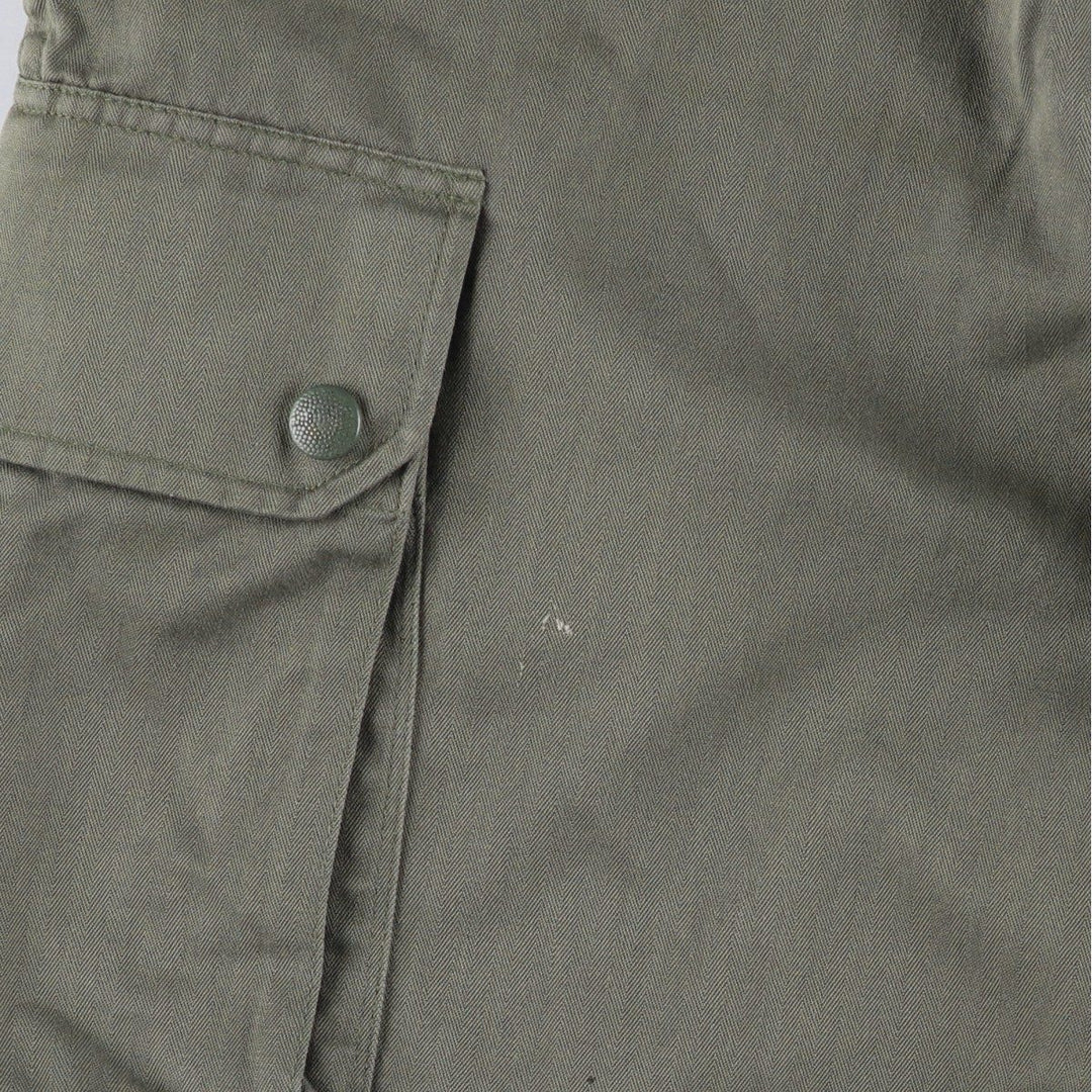 1990'S French Army HBT Herringbone Twill Military Cargo Pants, Size 84L, Men's, W32 (Vintage) unclear Khaki type Vintage Second Hand