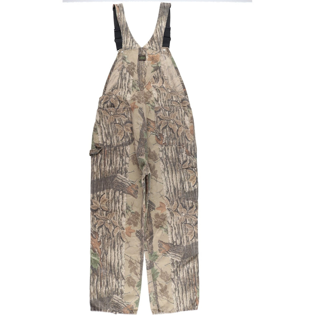 90'S Vintage LIBERTY Realtree Camo Overalls, Men's Size W39 cotton Khaki type Vintage Second Hand