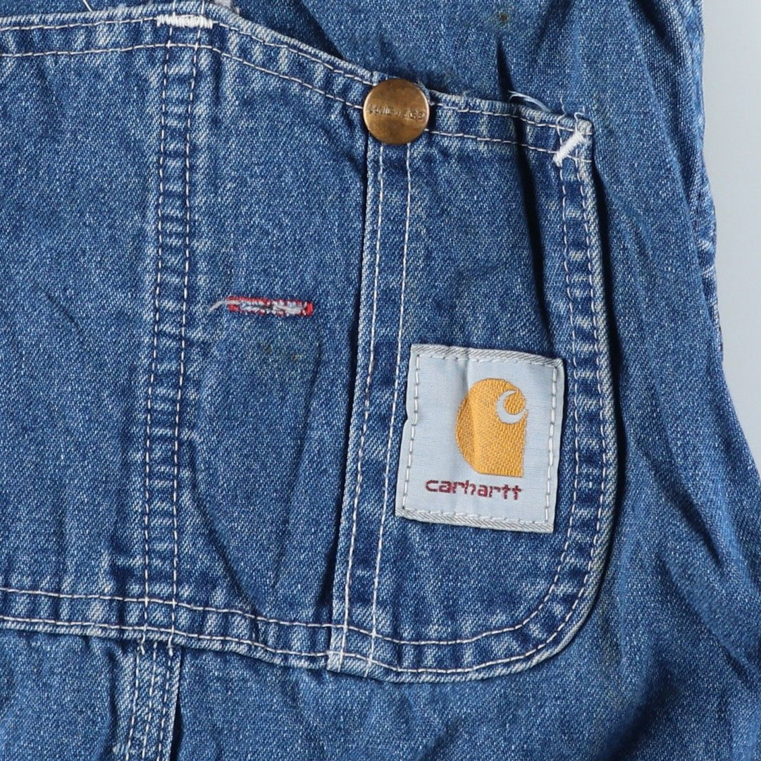 80s-90'S Carhartt denim overalls, made in the USA, men's size W36 cotton blue type Vintage Second Hand