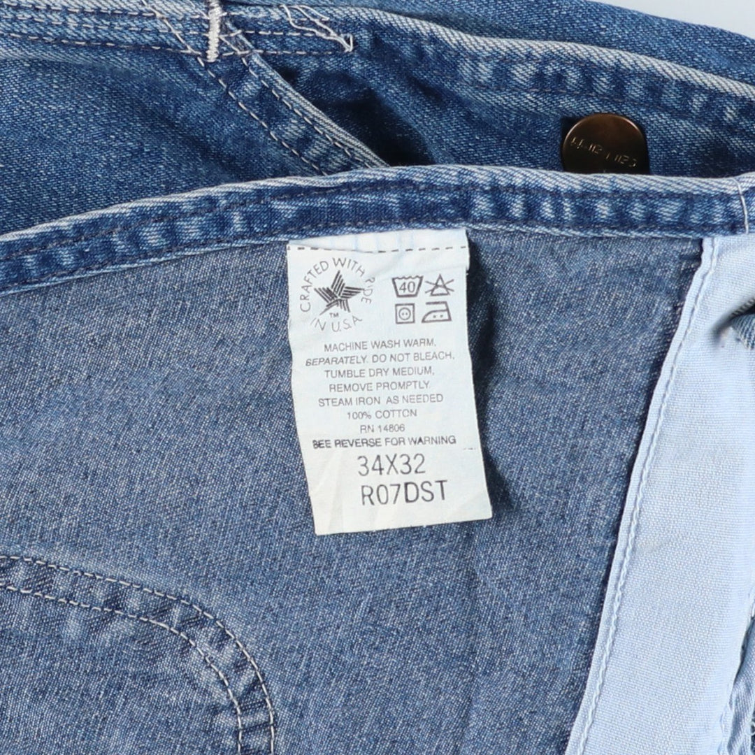 80s-90'S Carhartt denim overalls, made in the USA, men's size W36 cotton blue type Vintage Second Hand