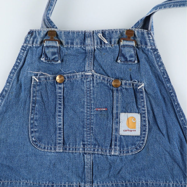80s-90'S Carhartt denim overalls, made in the USA, men's size W36 cotton blue type Vintage Second Hand