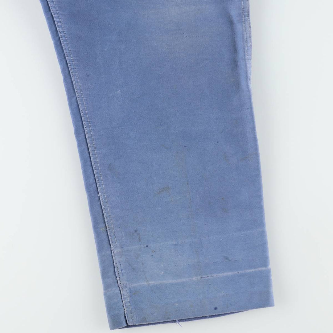 Big size 1950s-1960'S LE POPULAIRE moleskin French workwear/European workwear overalls, men's size W41 (approx.) unclear Blue type light blue Vintage Second Hand