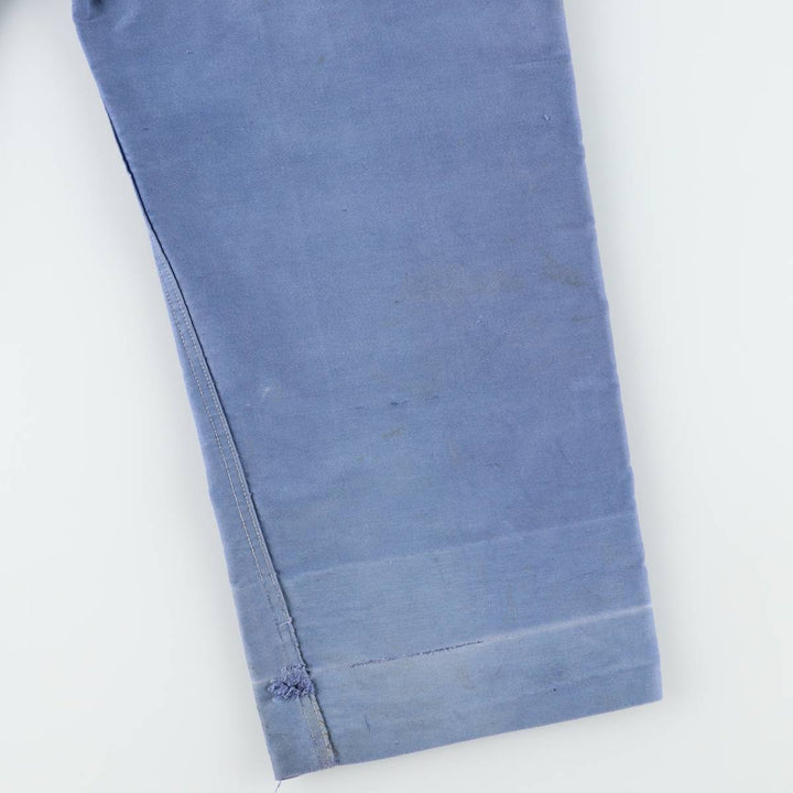 Big size 1950s-1960'S LE POPULAIRE moleskin French workwear/European workwear overalls, men's size W41 (approx.) unclear Blue type light blue Vintage Second Hand