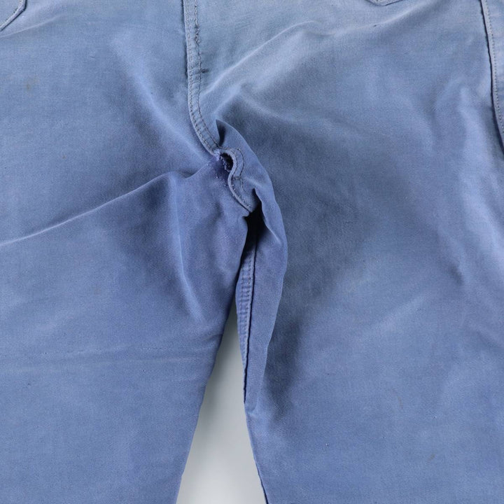 Big size 1950s-1960'S LE POPULAIRE moleskin French workwear/European workwear overalls, men's size W41 (approx.) unclear Blue type light blue Vintage Second Hand