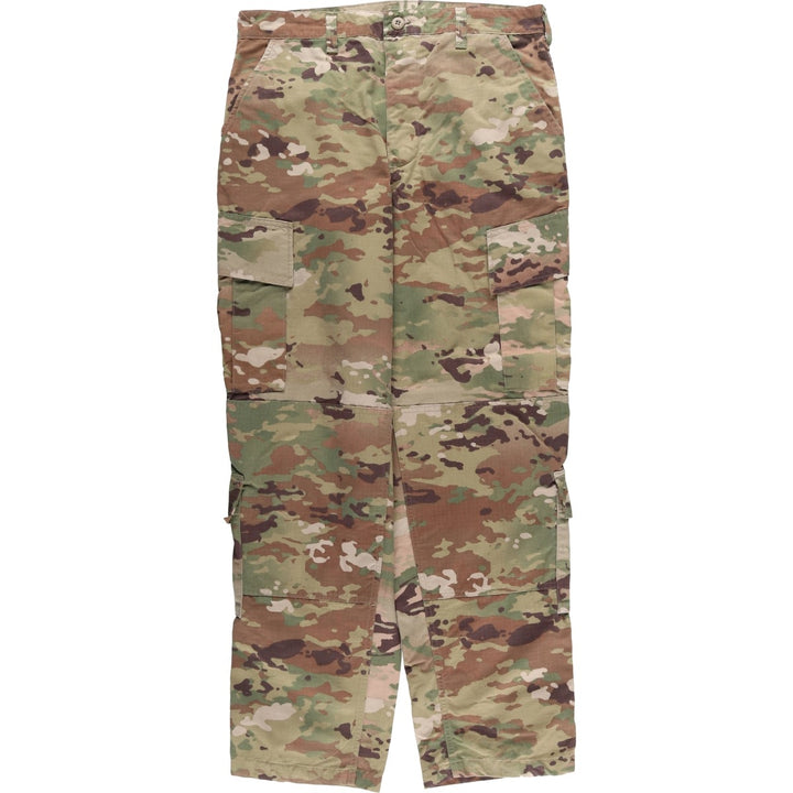 Authentic US military camouflage pattern Multicam camo ripstop military cargo and combat pants, made in the USA, men's size W35 equivalent cotton Khaki type Vintage Second Hand