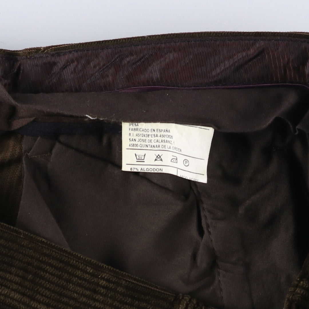 Vintage EMIDIO TUCCI men's one-pleat corduroy pants from the 1980'S to 1990s, size W36. cotton brown type Vintage Second Hand