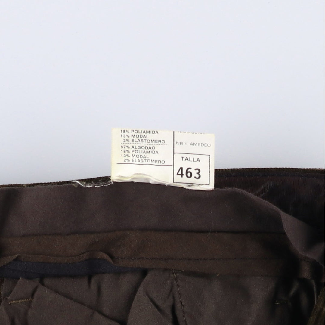 Vintage EMIDIO TUCCI men's one-pleat corduroy pants from the 1980'S to 1990s, size W36. cotton brown type Vintage Second Hand