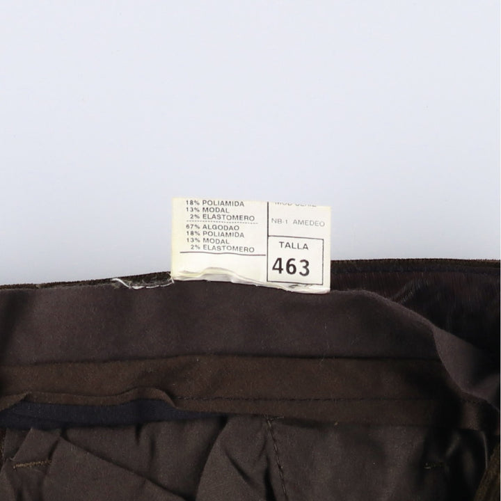 Vintage EMIDIO TUCCI men's one-pleat corduroy pants from the 1980'S to 1990s, size W36. cotton brown type Vintage Second Hand