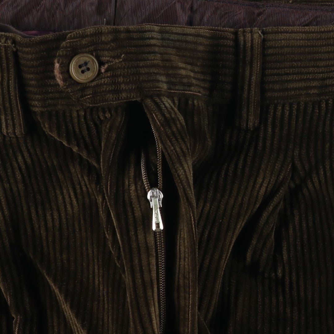 Vintage EMIDIO TUCCI men's one-pleat corduroy pants from the 1980'S to 1990s, size W36. cotton brown type Vintage Second Hand