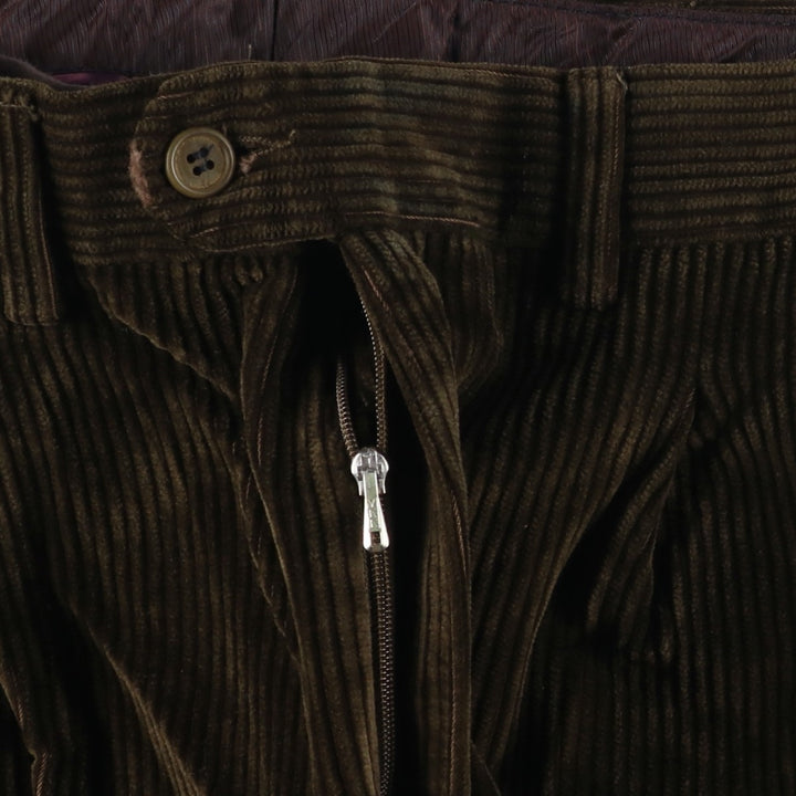 Vintage EMIDIO TUCCI men's one-pleat corduroy pants from the 1980'S to 1990s, size W36. cotton brown type Vintage Second Hand