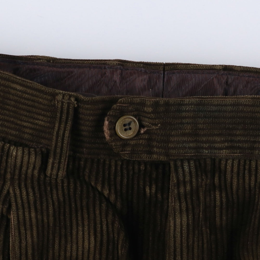 Vintage EMIDIO TUCCI men's one-pleat corduroy pants from the 1980'S to 1990s, size W36. cotton brown type Vintage Second Hand