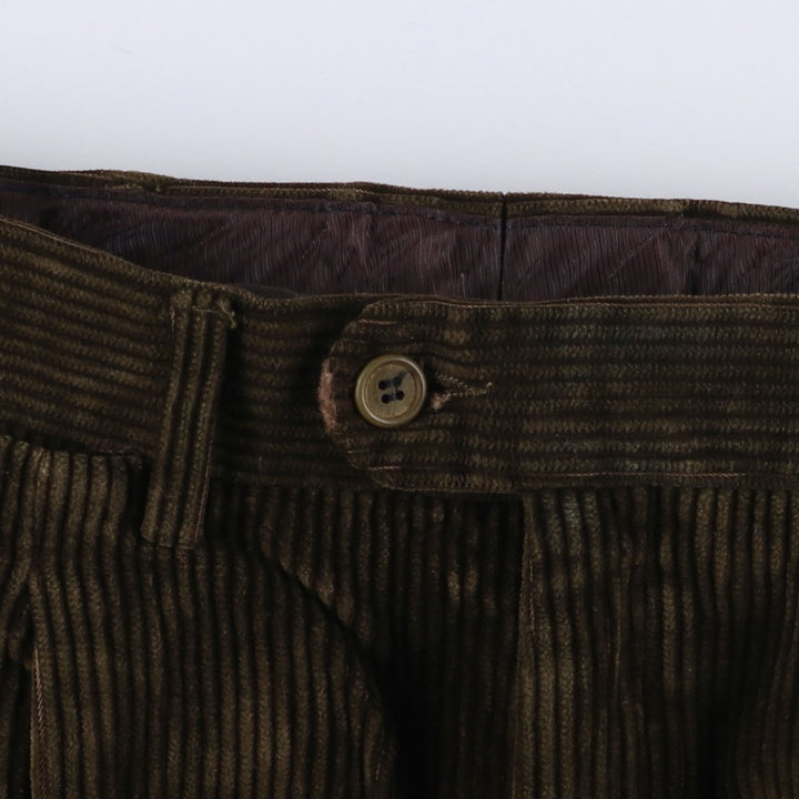 Vintage EMIDIO TUCCI men's one-pleat corduroy pants from the 1980'S to 1990s, size W36. cotton brown type Vintage Second Hand