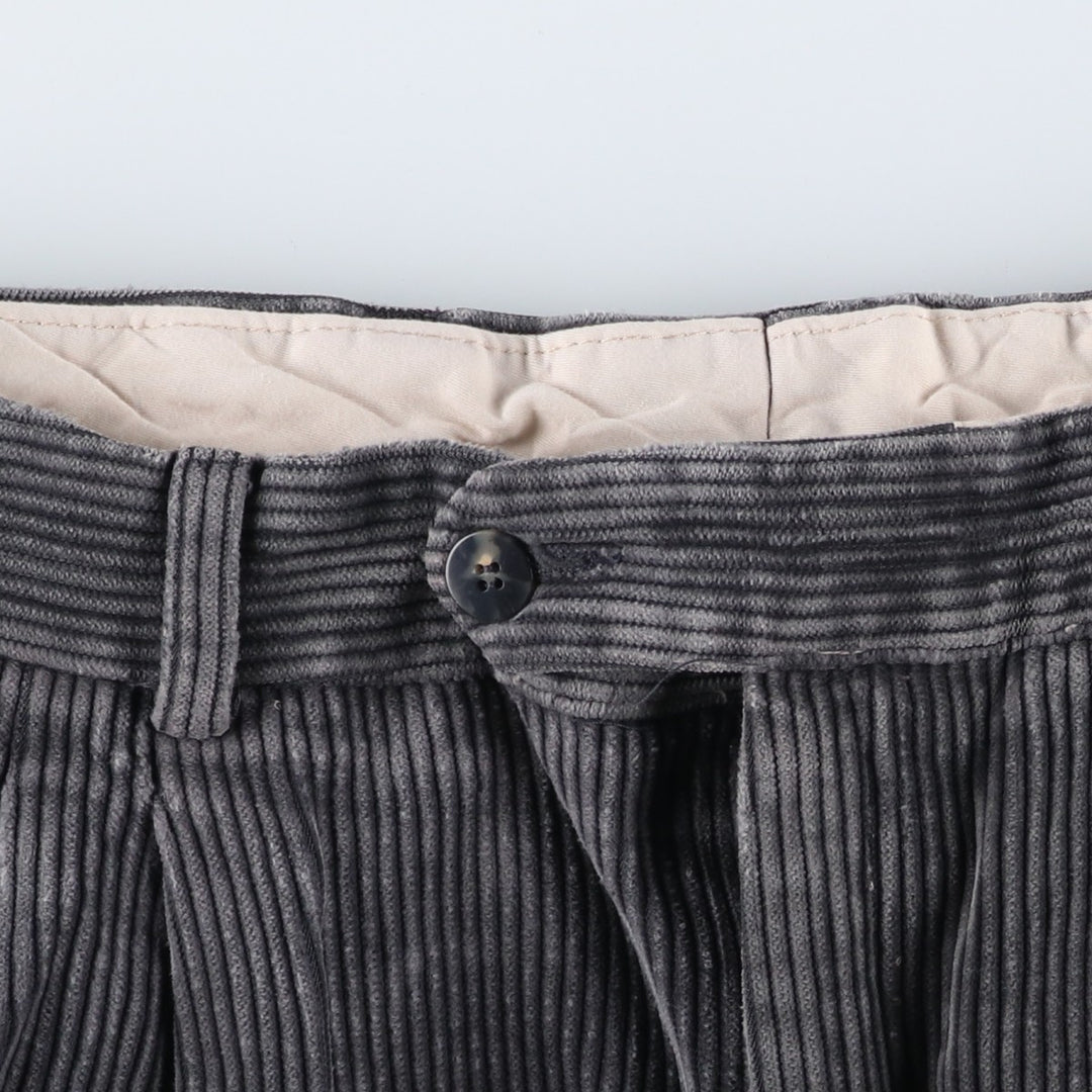 JCTWIDO Two-pleat Wide Rib Corduroy Pants, Men's, Size W34 cotton gray type Vintage Second Hand
