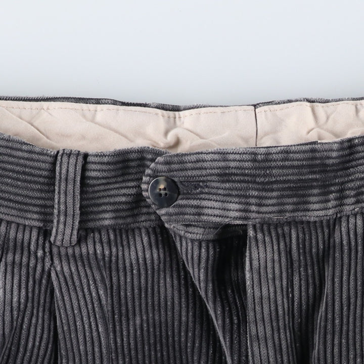 JCTWIDO Two-pleat Wide Rib Corduroy Pants, Men's, Size W34 cotton gray type Vintage Second Hand