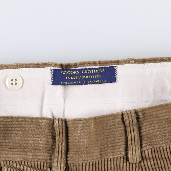 1990'S Brooks Brothers ESTABLISHED 1818 Two-pleat Corduroy Pants, Made in USA, Men's, Size W33, Vintage unclear brown type Vintage Second Hand