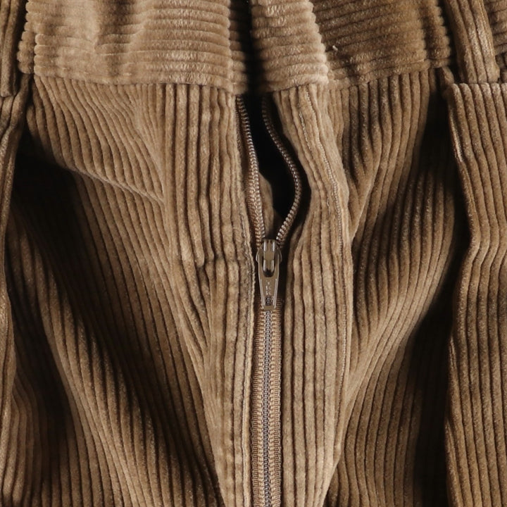 1990'S Brooks Brothers ESTABLISHED 1818 Two-pleat Corduroy Pants, Made in USA, Men's, Size W33, Vintage unclear brown type Vintage Second Hand