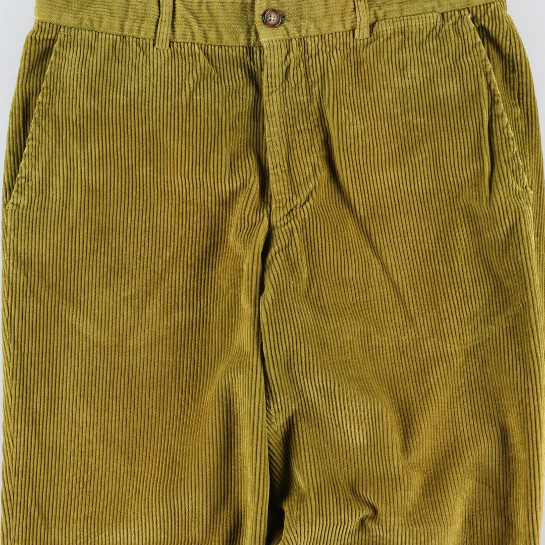 Burberry's London corduroy pants, made in Italy, men's size W34 cotton green type yellow green Vintage Second Hand