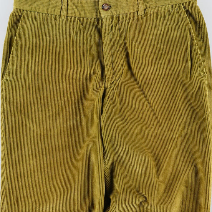 Burberry's London corduroy pants, made in Italy, men's size W34 cotton green type yellow green Vintage Second Hand