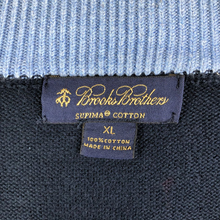 Brooks Brothers Driver's Knit Sweater, Men's XL Supima Cotton navy blue type Vintage Second Hand