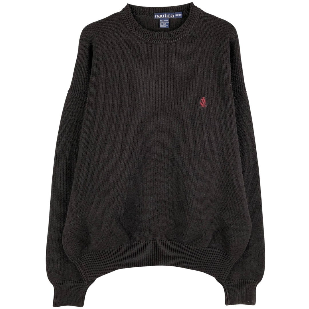 Vintage 90'S Nautica cotton knit sweater, men's size XL cotton black type Vintage Second Hand