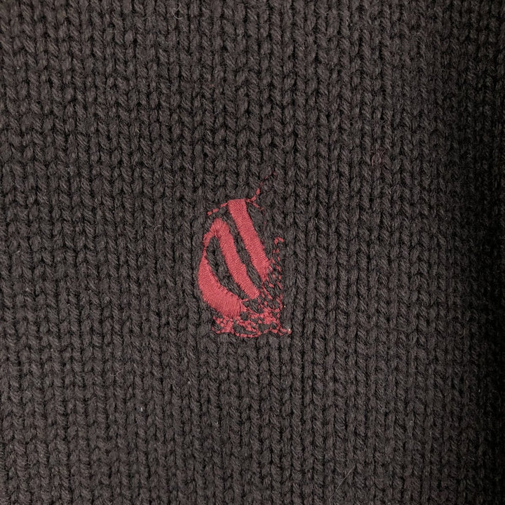 Vintage 90'S Nautica cotton knit sweater, men's size XL cotton black type Vintage Second Hand
