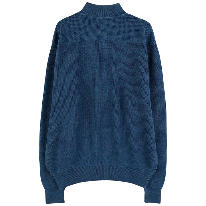 Vintage LLBean cotton knit half-button sweater from the 1980s-1990s, made in the USA, men's size XL cotton Blue type light blue Vintage Second Hand