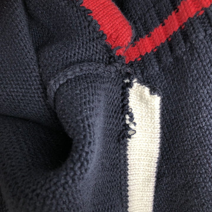 Tommy Hilfiger Cotton Knit Sweater, Men's Size L cotton navy blue type Vintage Second Hand