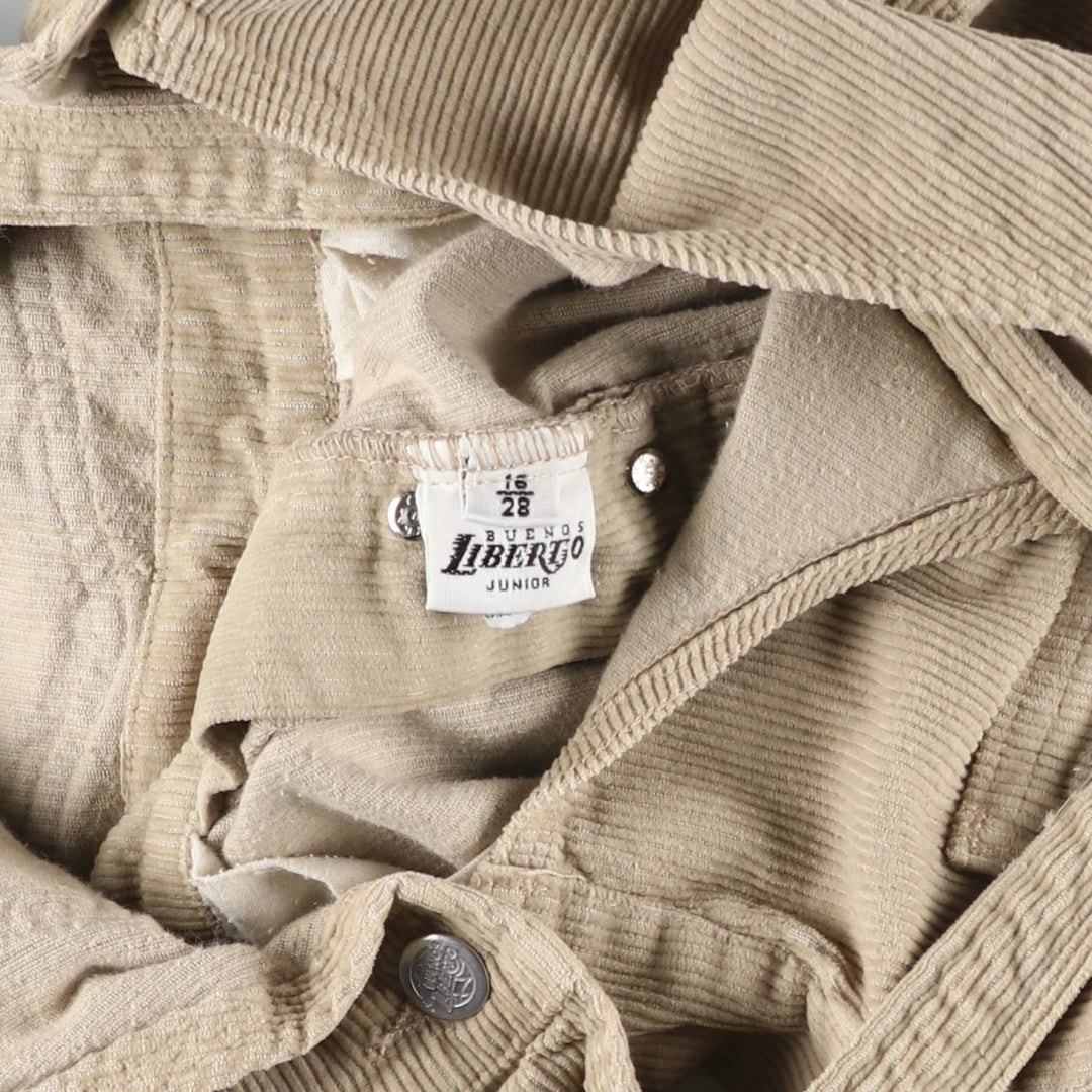 LIBERTO Corduroy Overalls, Women's XL (W31) cotton Beige type Vintage Second Hand