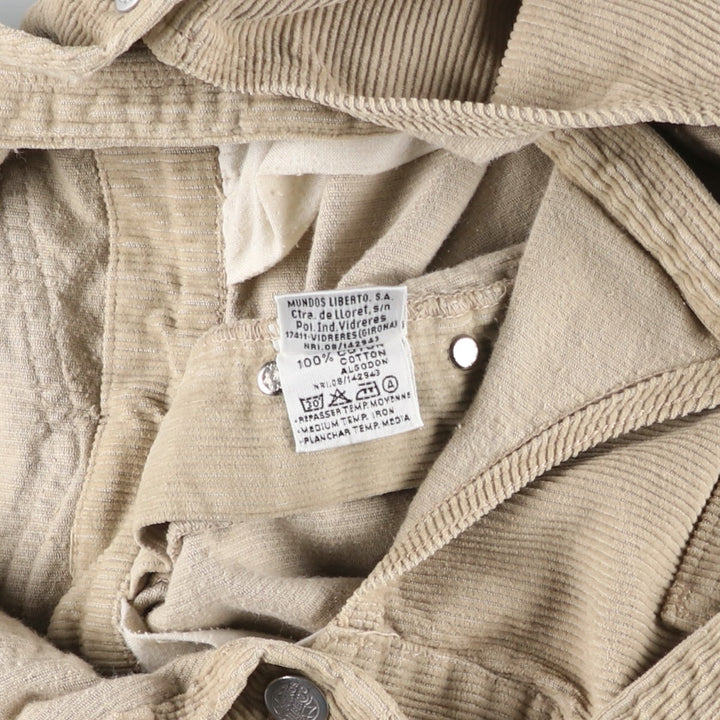 LIBERTO Corduroy Overalls, Women's XL (W31) cotton Beige type Vintage Second Hand
