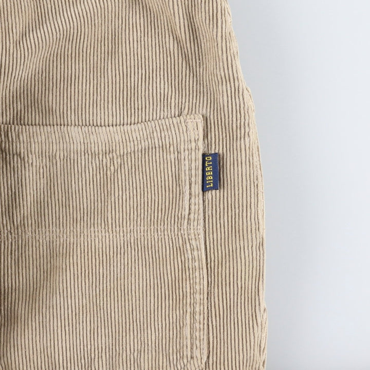 LIBERTO Corduroy Overalls, Women's XL (W31) cotton Beige type Vintage Second Hand