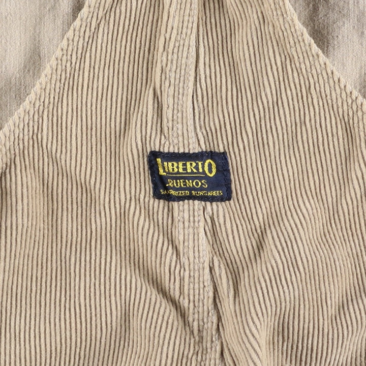 LIBERTO Corduroy Overalls, Women's XL (W31) cotton Beige type Vintage Second Hand