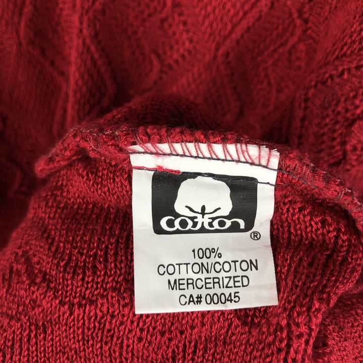 TUNDRA 3D Knit Sweater, Made in Canada, Men's Size Medium cotton red type Vintage Second Hand