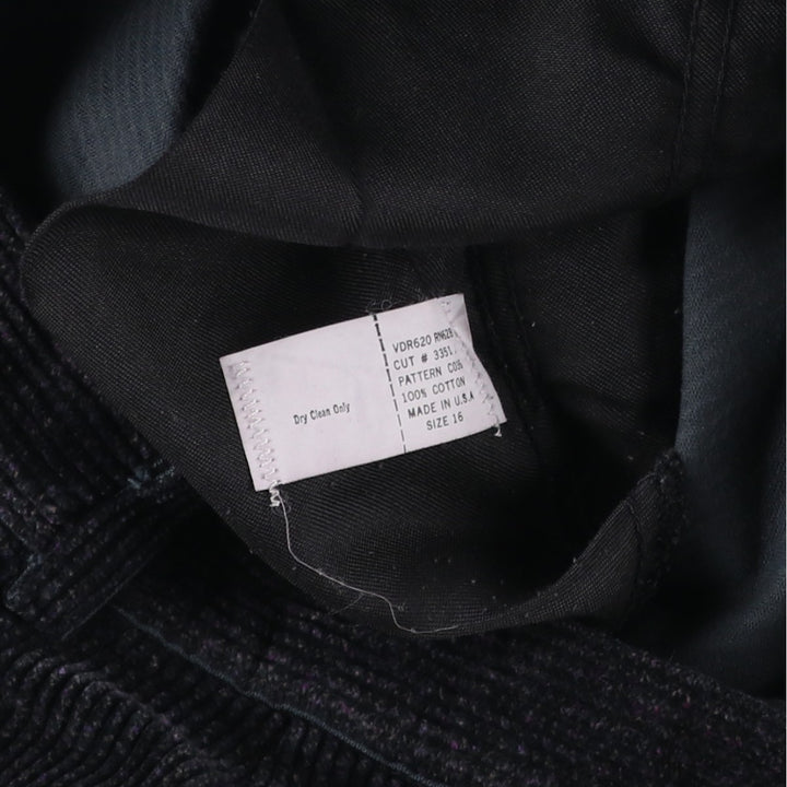LANDS' END Two-pleat Corduroy Pants, Made in USA, Women's XXL (W34) cotton black type Vintage Second Hand