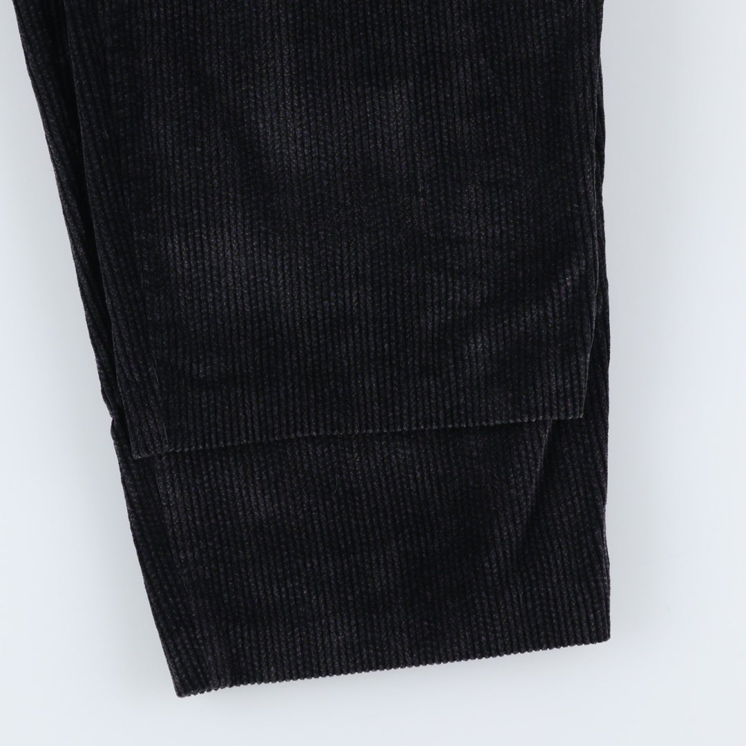 LANDS' END Two-pleat Corduroy Pants, Made in USA, Women's XXL (W34) cotton black type Vintage Second Hand